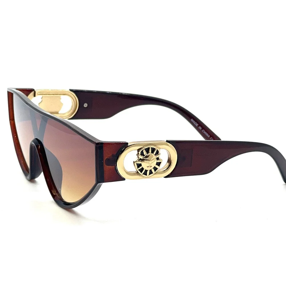 Men shield modern sunglasses thick rim visor futuristic large retro uv400 Lentes